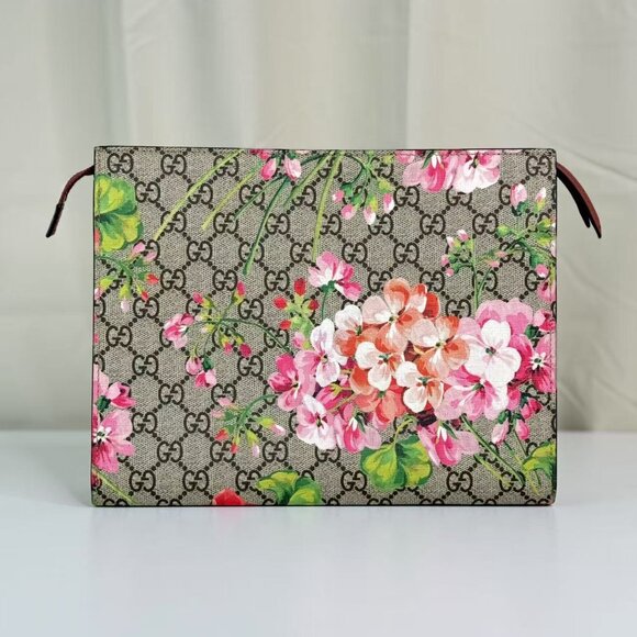 Gucci Toiletry Pouch Blooms Print GG Coated Canvas - Picture 2 of 8